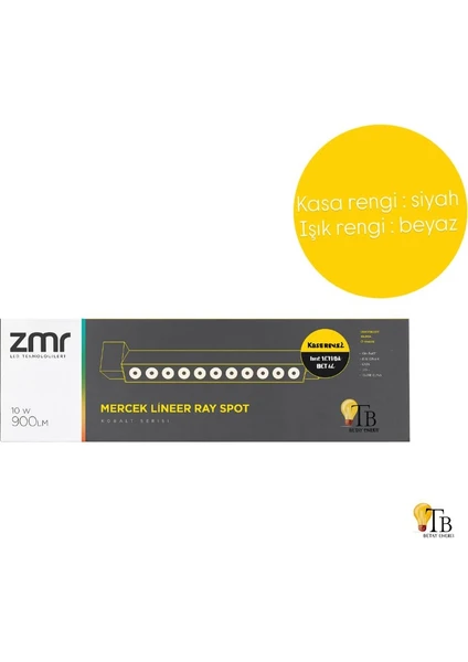 ZMR Mercekli Lineer Ray Spot 10W 900LM – Siyah Kasa – Lineer LED Ray Aydınlatma