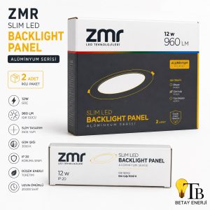 ZMR 12W Slim LED Backlight Panel – Gün Işığı 3000K 2 Adet (İkili Paket) | Sıva Altı Montaj |