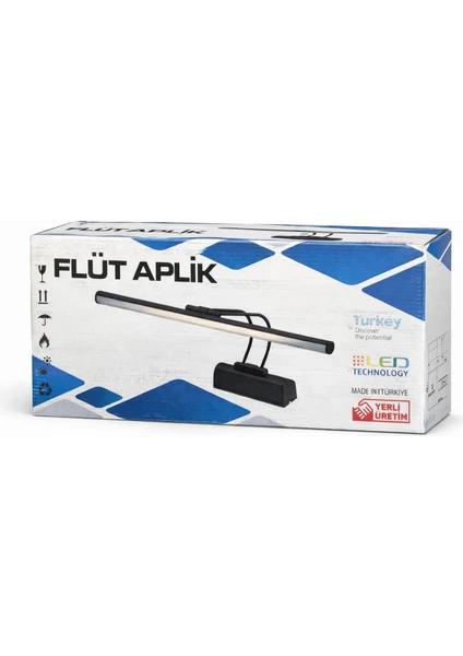 Flüt Aplik LED Aydınlatma siyah kasa beyaz renk - Görsel 3