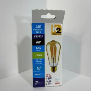 K2 LED Fılament Bulb Rustik Ampül KE605 2700k