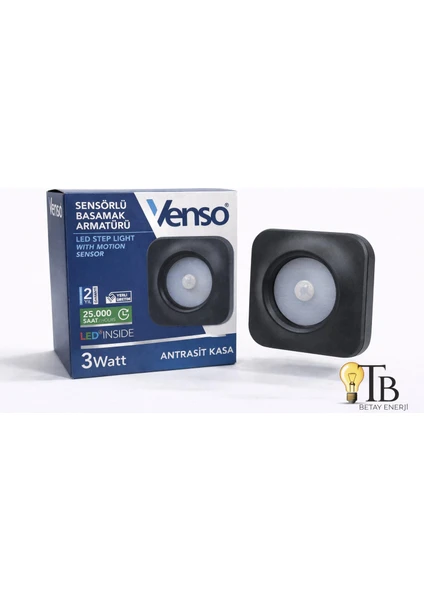 Venso Sensörlü Basamak Armatürü 3W 3000K