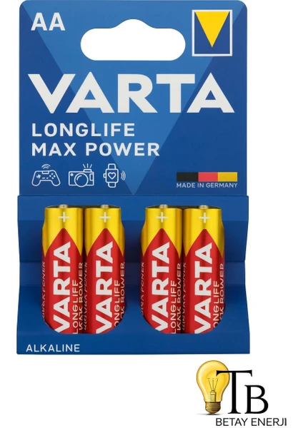 Varta Longlife Max Power Aa (Lr6) 1.5V Pil