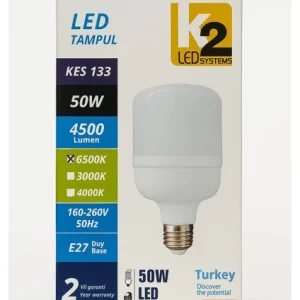 K2 E27 LED Torch Ampul 6500k